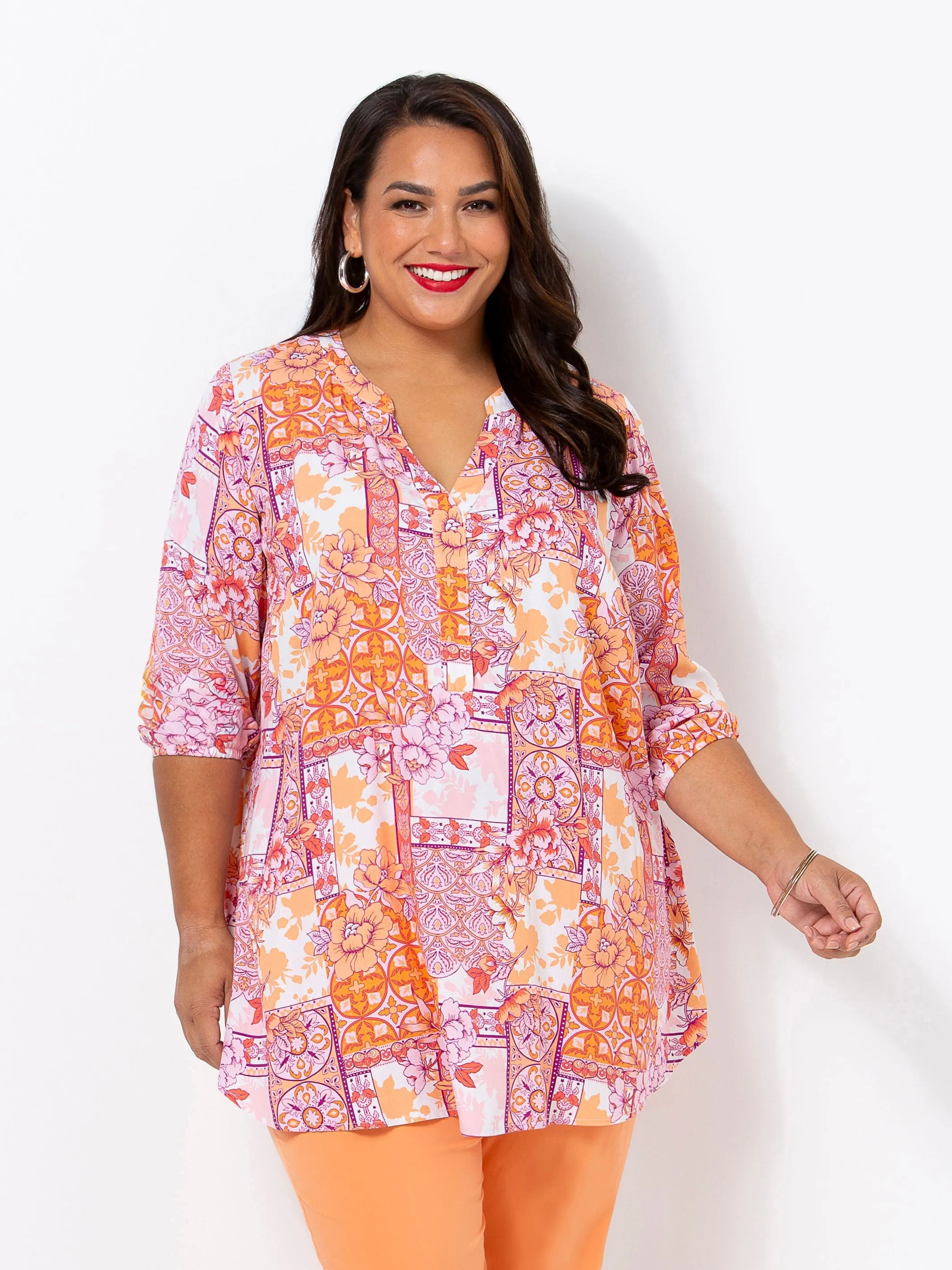 Pink and Orange Persian Top