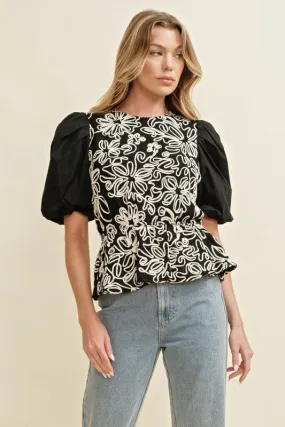 Puff Sleeve Floral Top