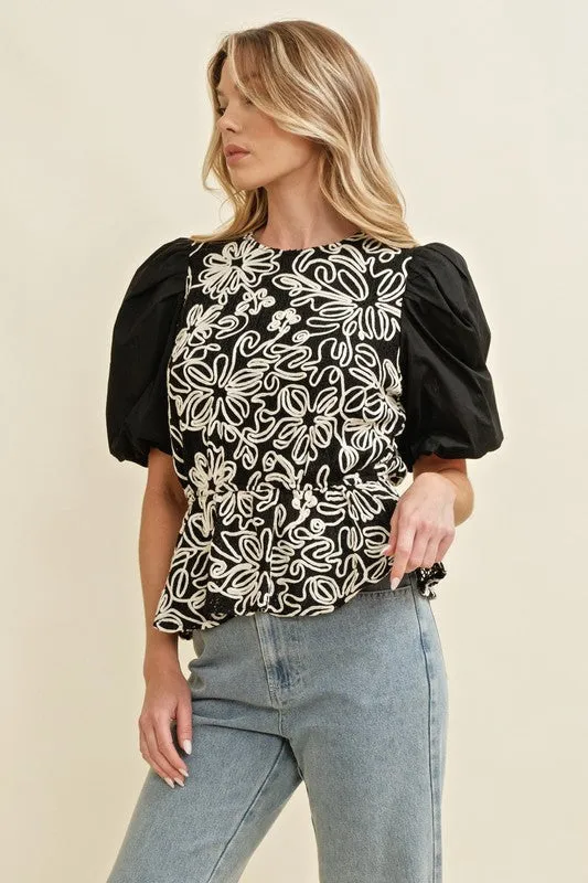 Puff Sleeve Floral Top