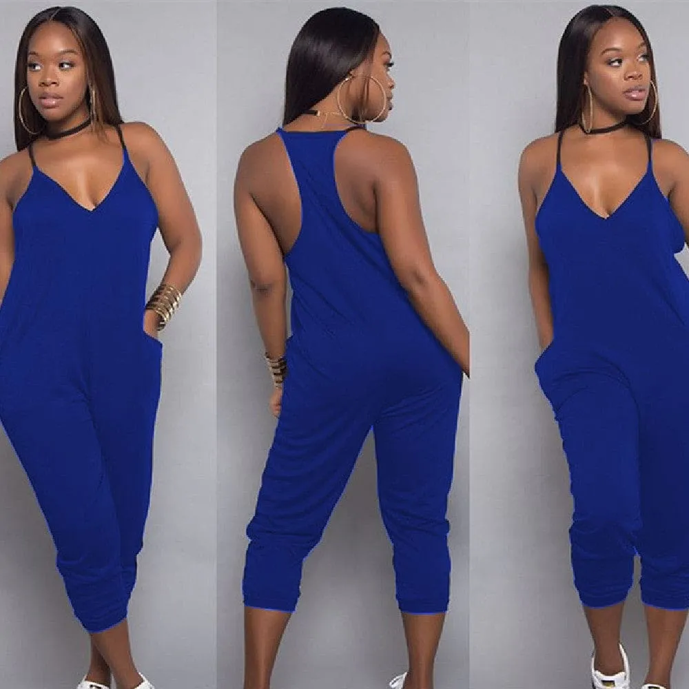 Racerback Side Pocket Jogger Cami Jumpsuit