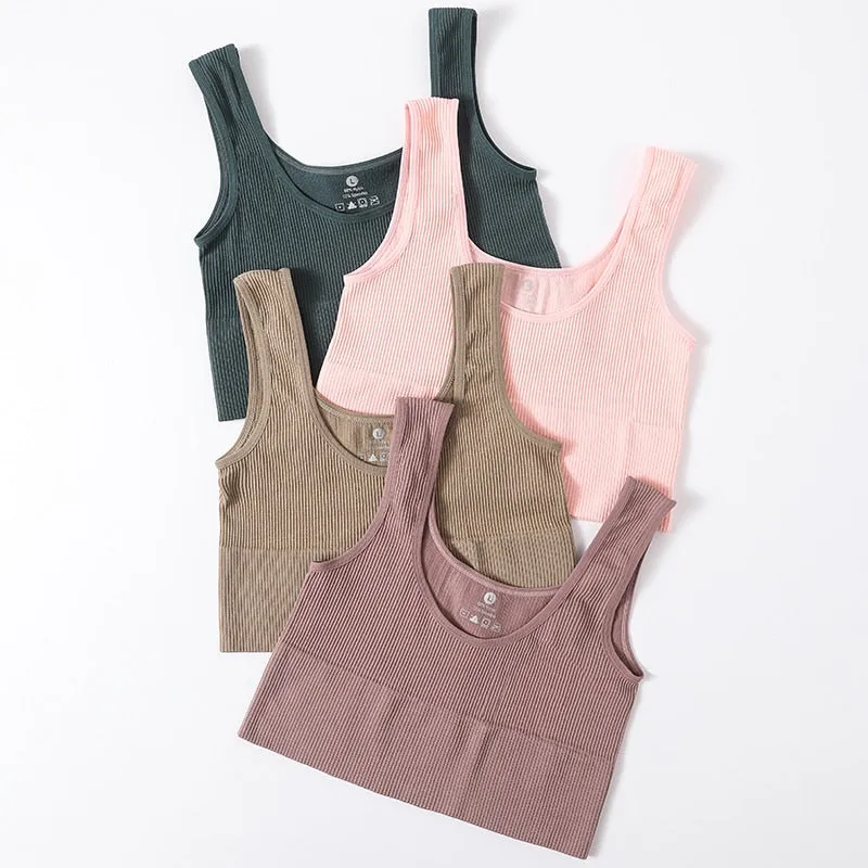 Ribbed Seamless Tank Crop Top