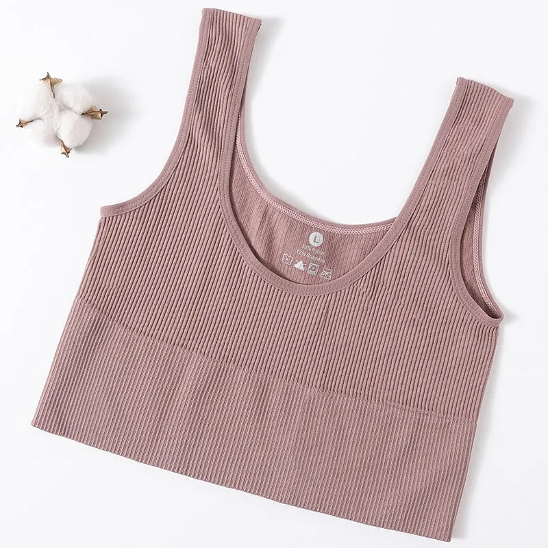 Ribbed Seamless Tank Crop Top