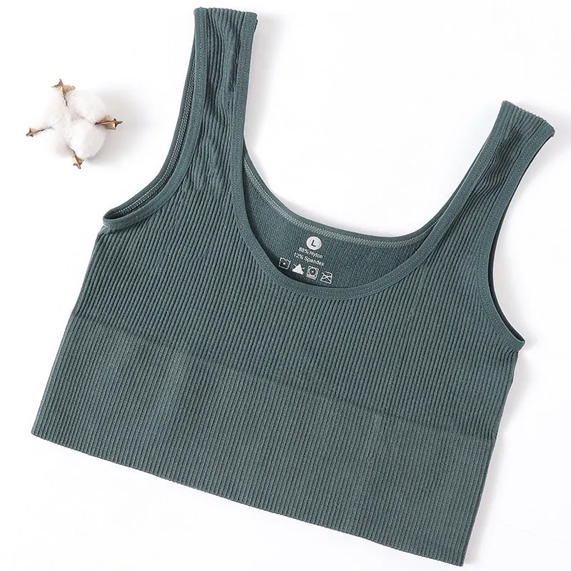 Ribbed Seamless Tank Crop Top