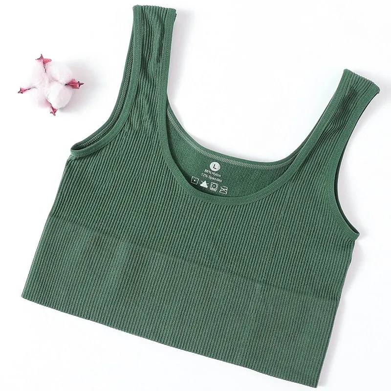 Ribbed Seamless Tank Crop Top