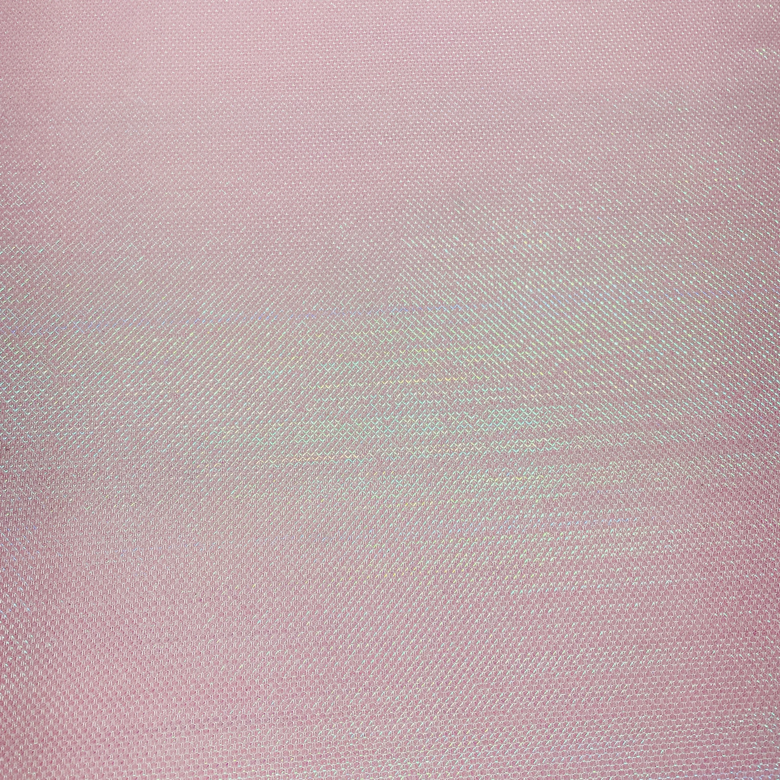 Rouge Pink Imorted Lurex Knitted Net Fabric