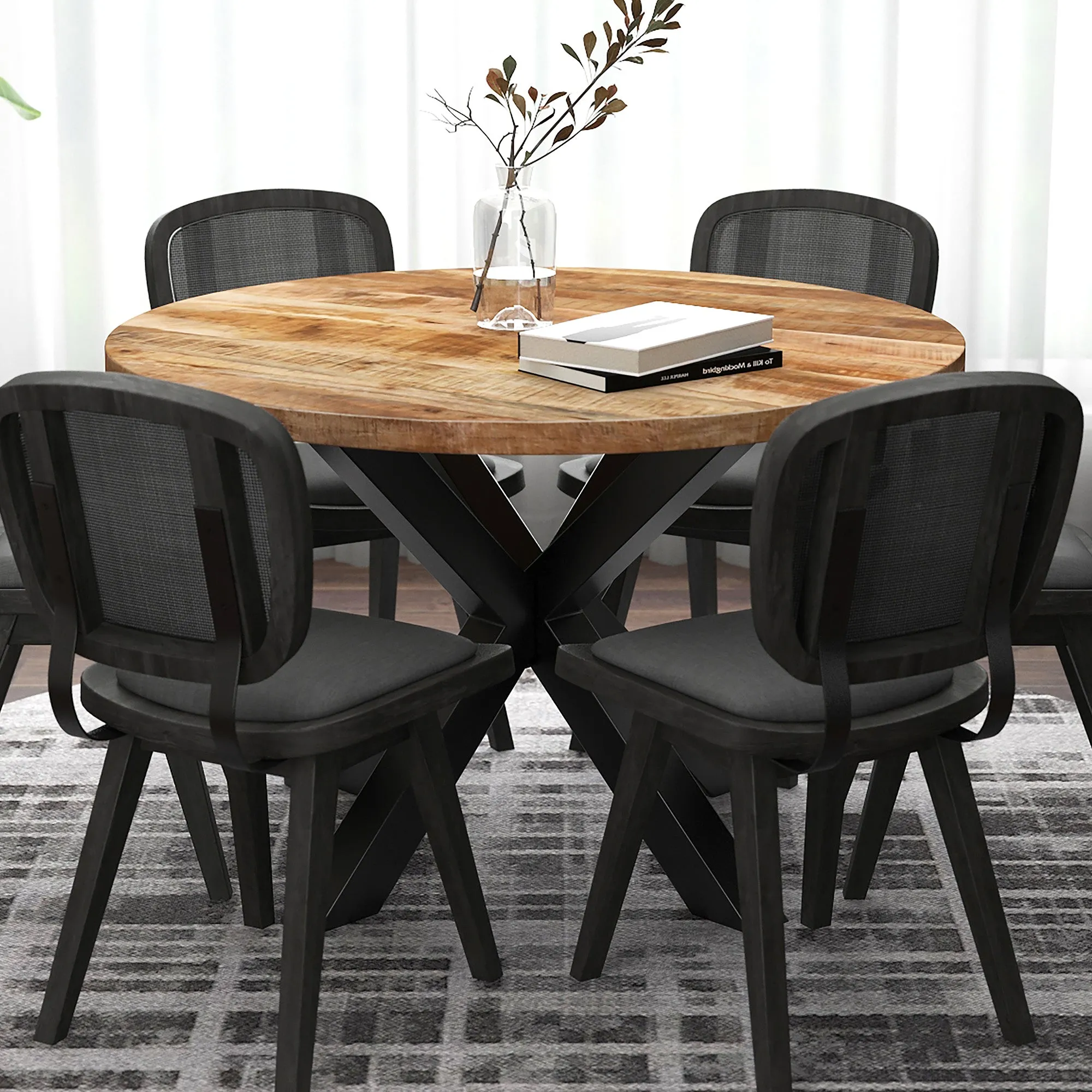 Round Dining Table Arhan Solid Wood