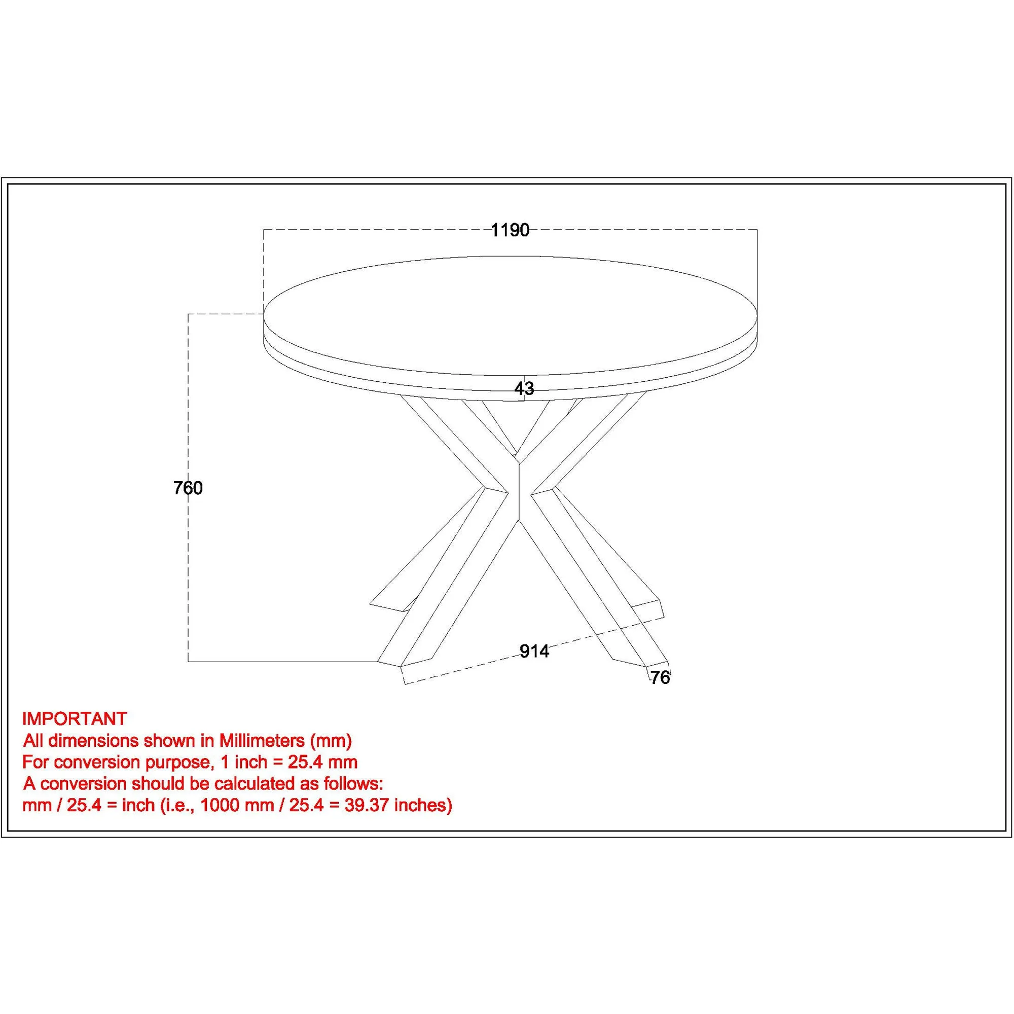 Round Dining Table Arhan Solid Wood