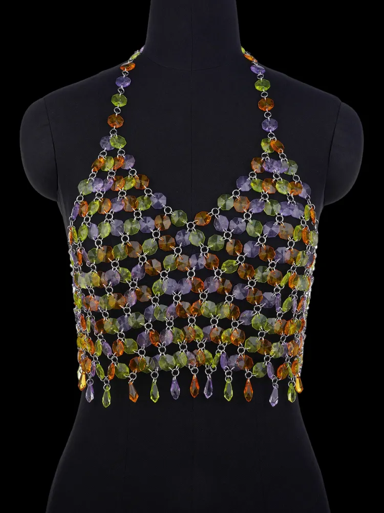 Sexy Acrylic Crystal Masquerade Short Chain