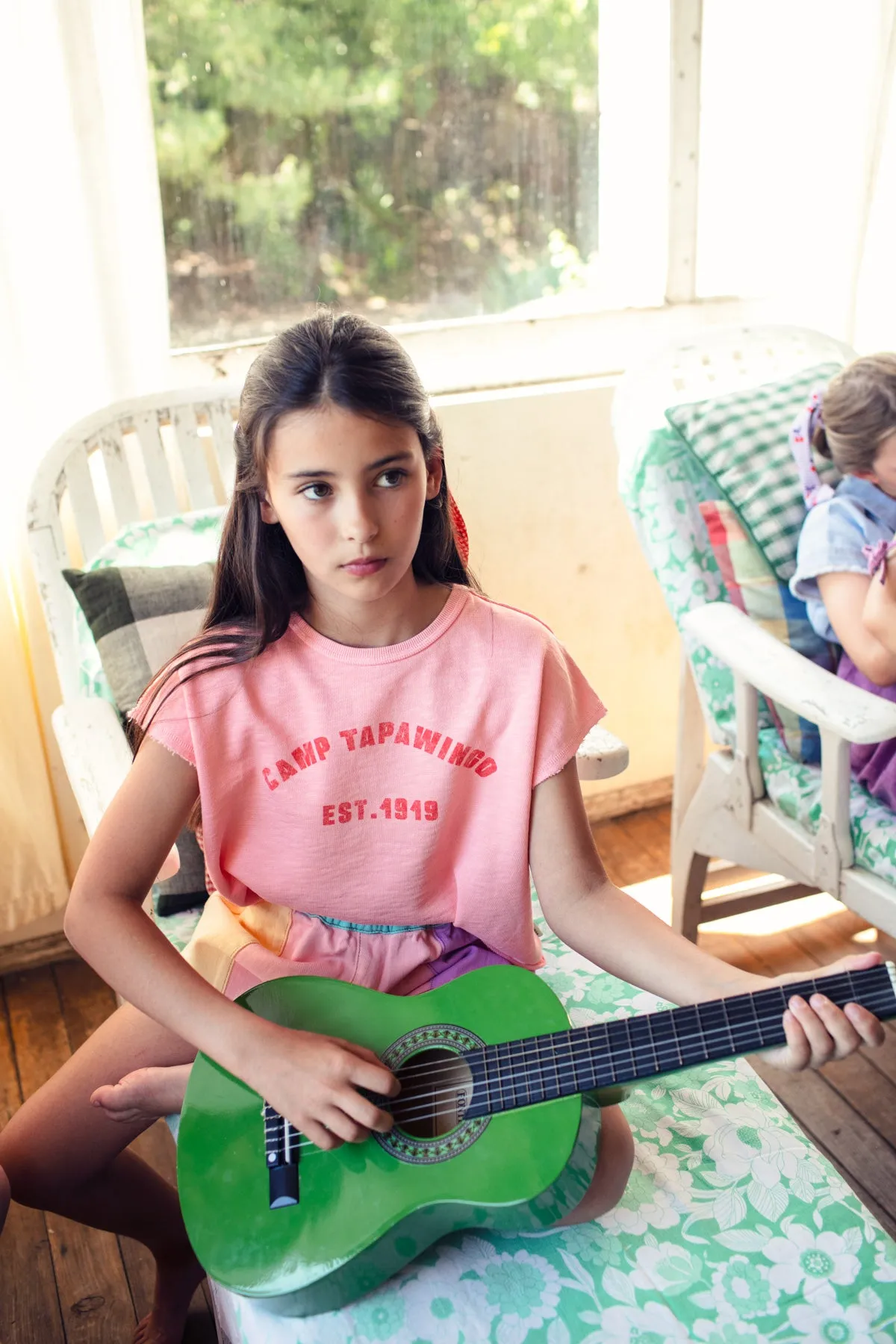 sleeveless t'shirt | pink w/ "camp tapawingo" print
