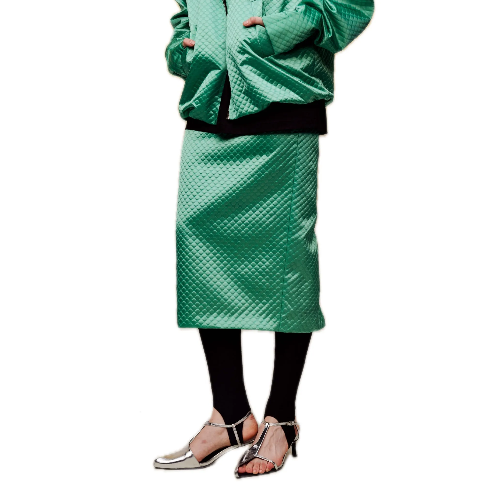 Slit Midi-skirt in Green