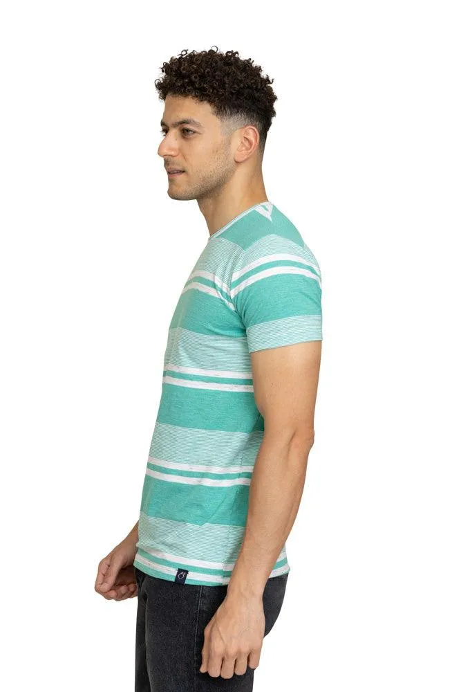 Stria White Striped Round T-shirt