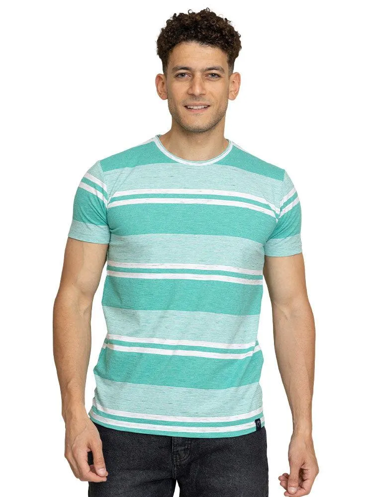 Stria White Striped Round T-shirt