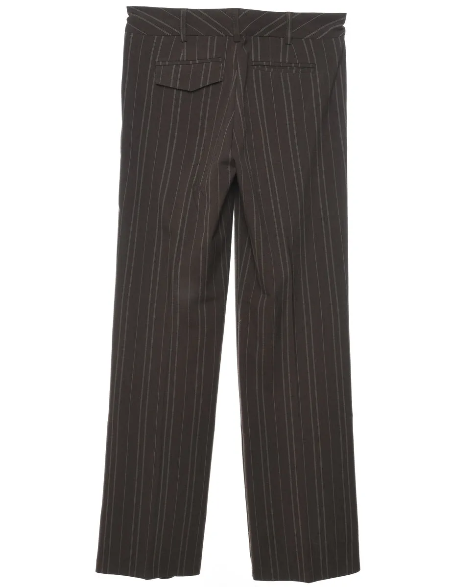 Striped Brown Classic Trousers - W28 L32