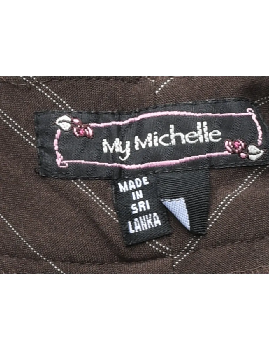 Striped Brown Classic Trousers - W28 L32