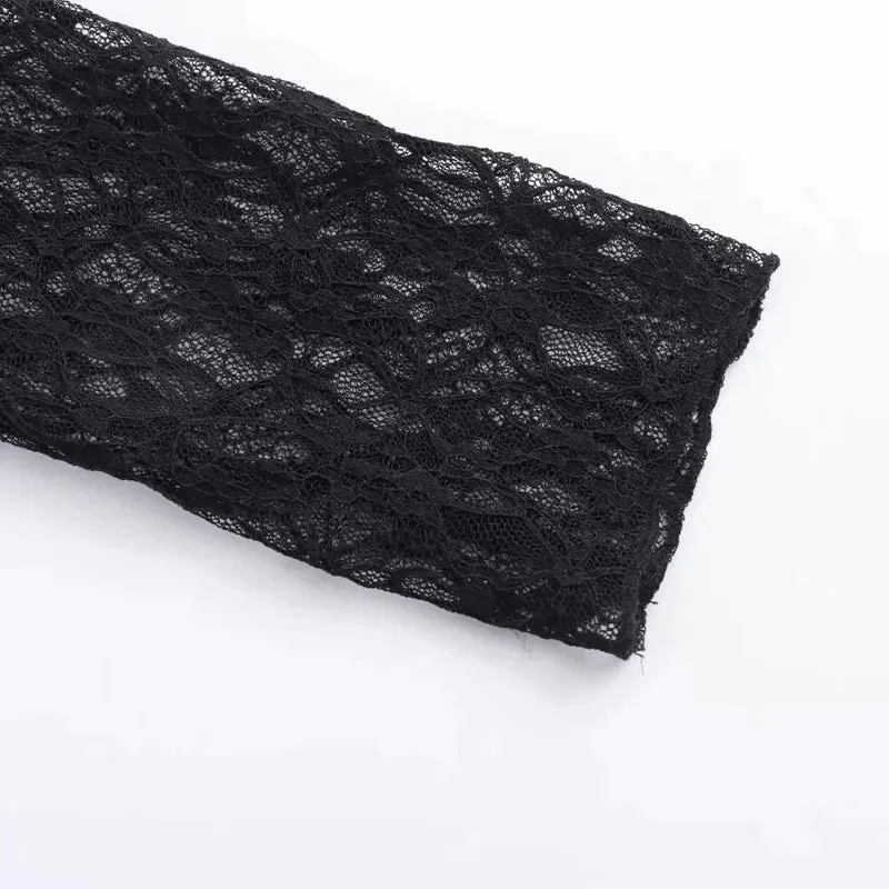 Sultry Sheer Lace Long Sleeve Bodysuit