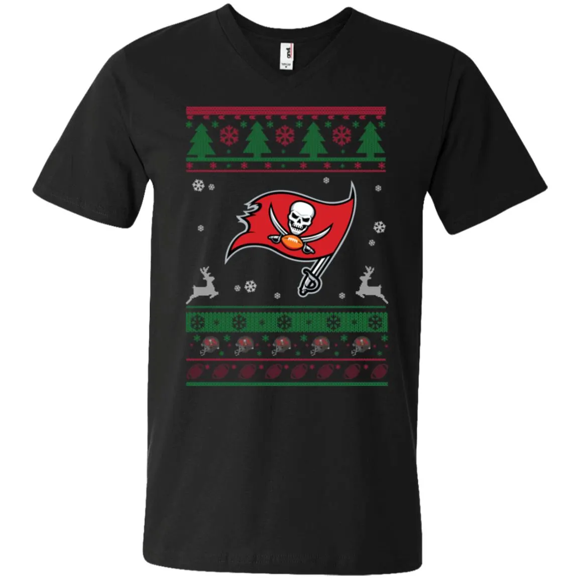 Tampa Bay Buccaneers Logo Football Teams Ugly Christmas Sweater Men V-Neck T-Shirt