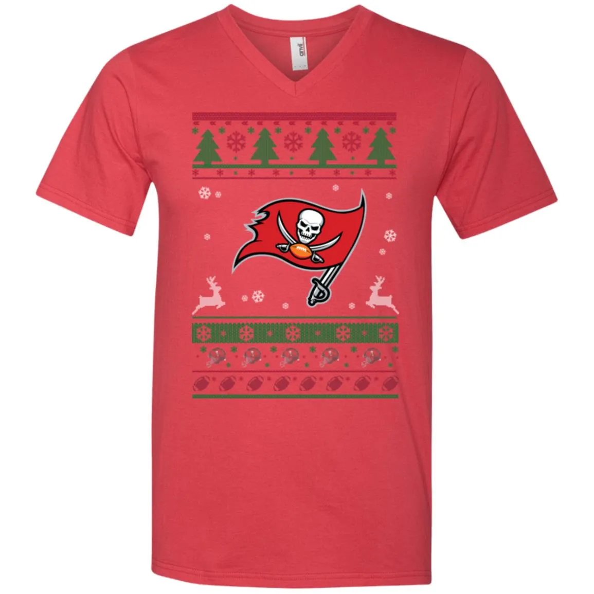 Tampa Bay Buccaneers Logo Football Teams Ugly Christmas Sweater Men V-Neck T-Shirt