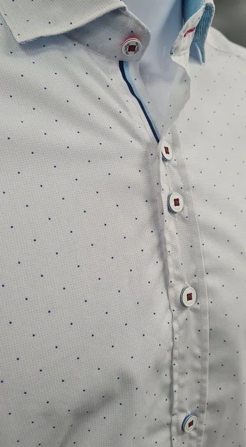 The Surf Car Lyon Casual Shirt  9020 - White/Blue