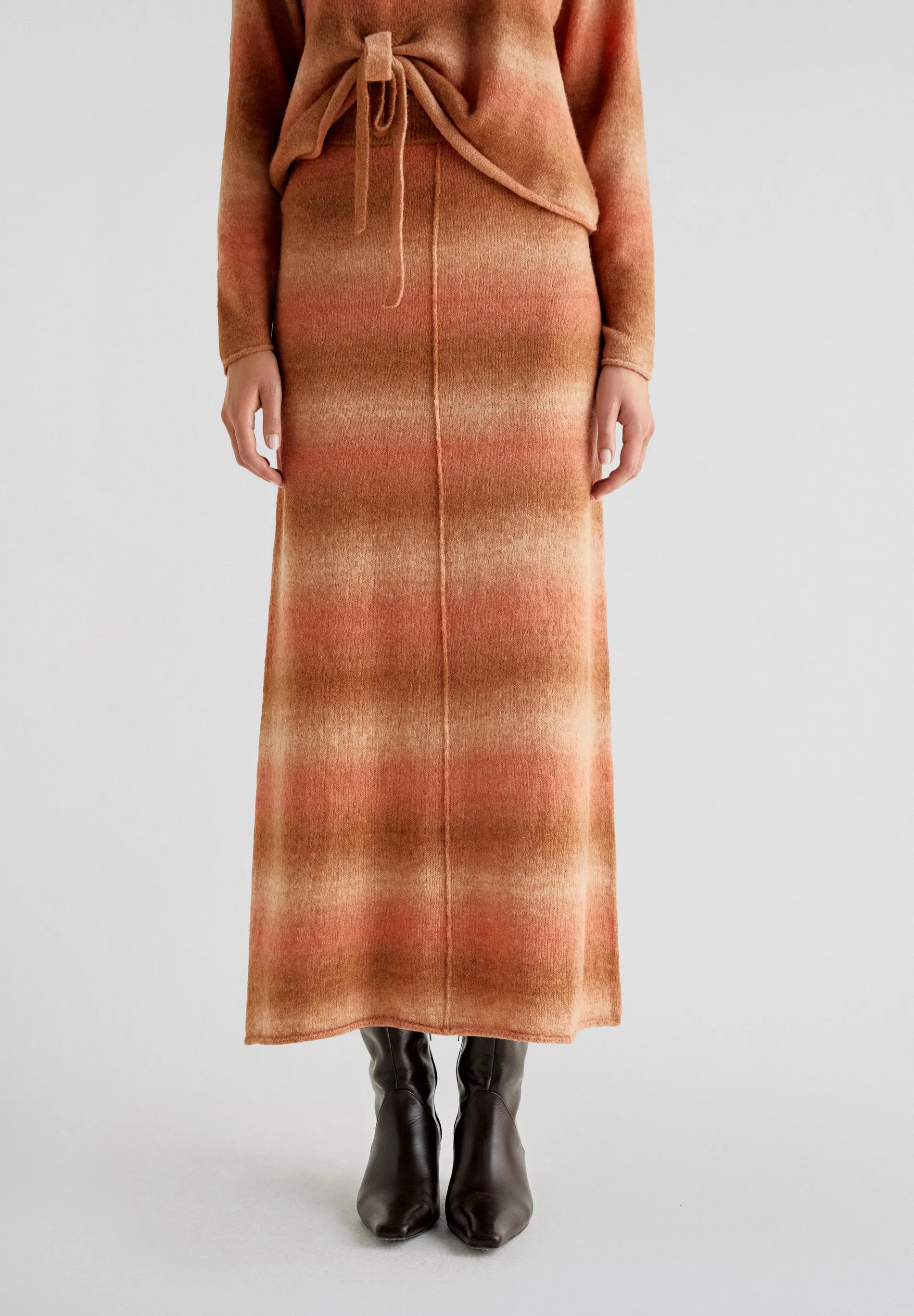 TIE-DYE KNIT MIDI SKIRT