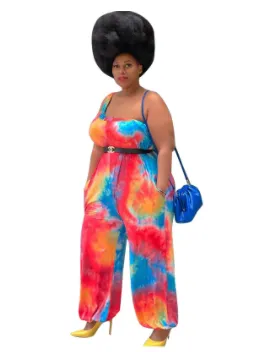 Tie Dye One Shoulder Jumpsuit