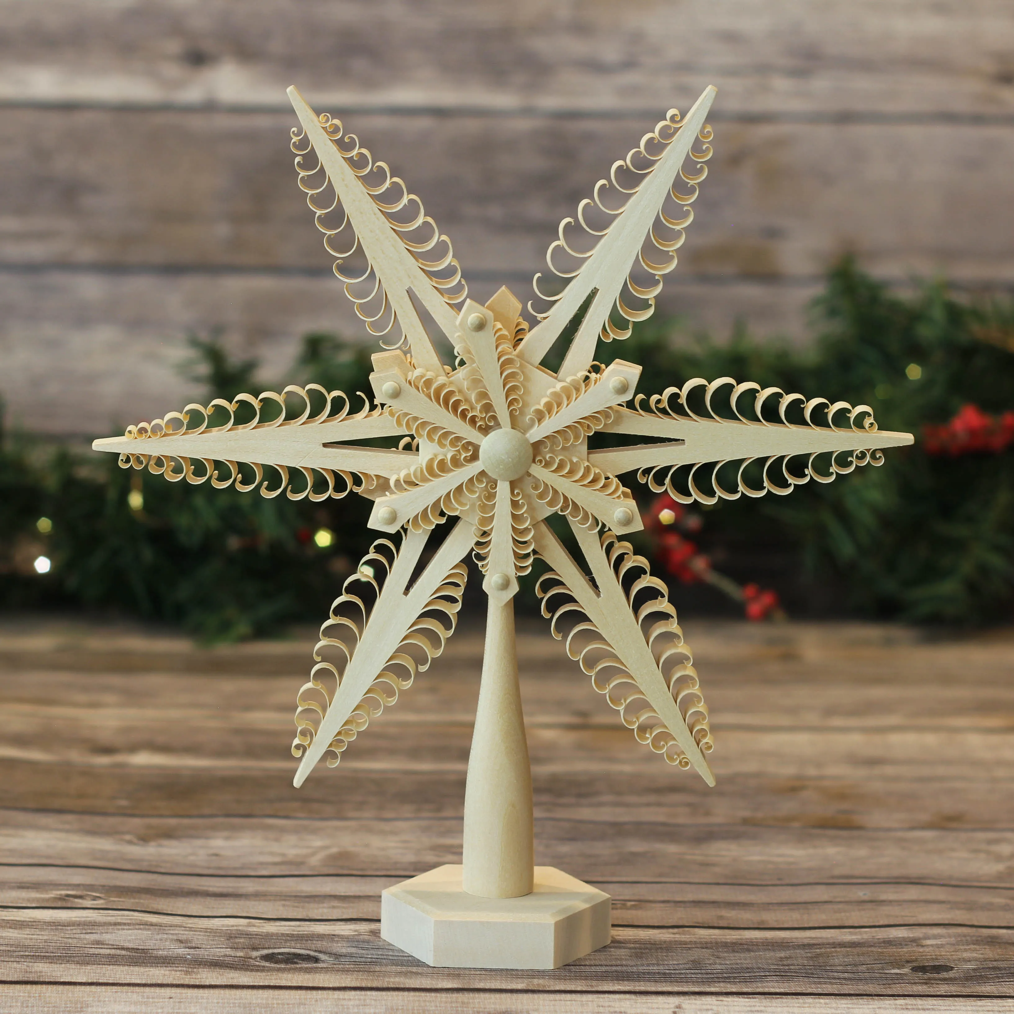 Tree Topper - Curled Wood Chip Star