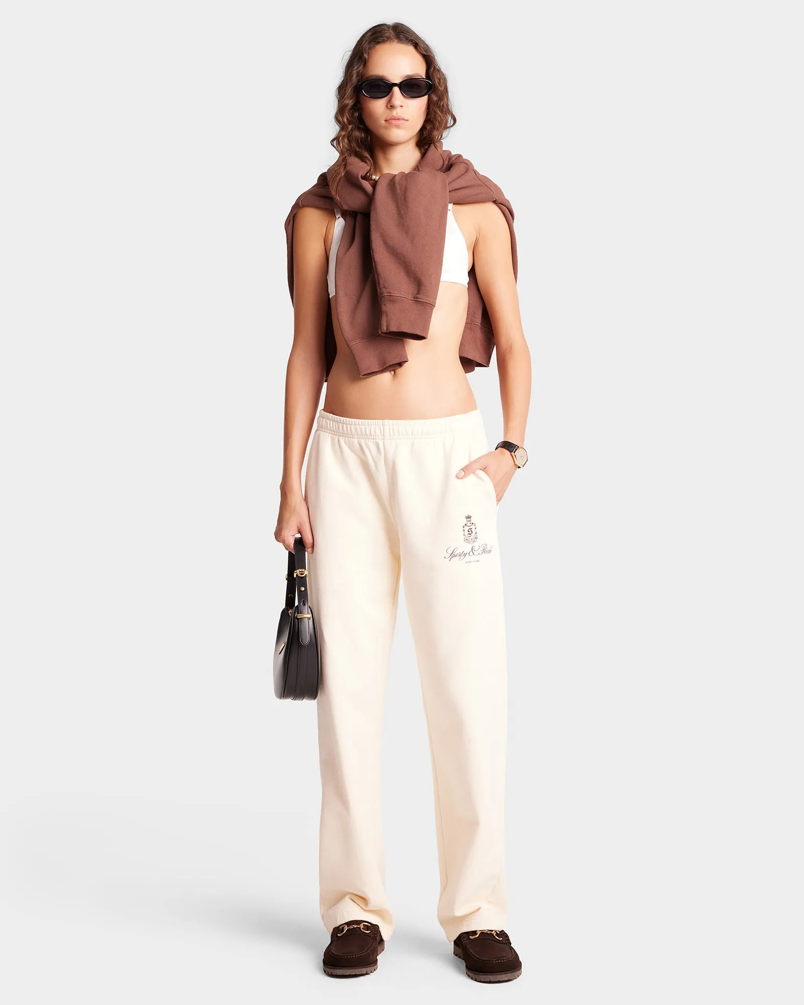 Vendome Straight Leg Sweatpant - Cream/Chocolate