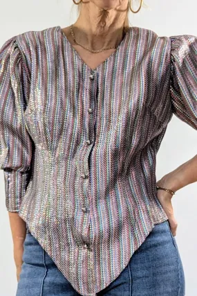 Vintage Woven Metallic Top