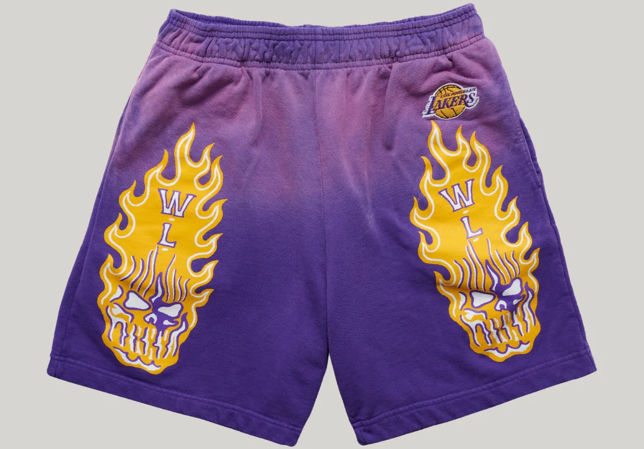 Warren Lotas LA Lakers Flaming Shorts