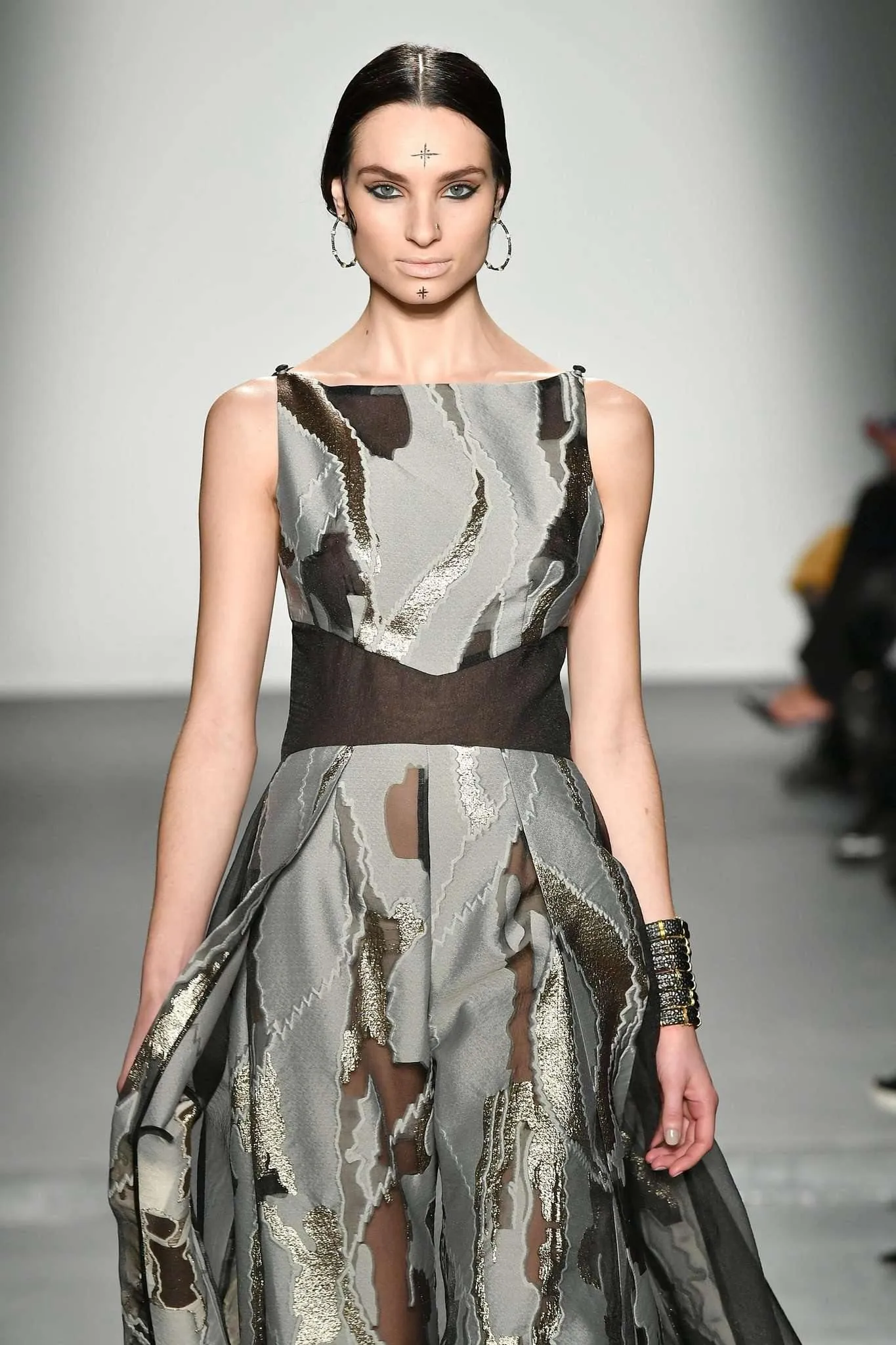 Wide Leg Camouflage Jacquard Jumpsuit