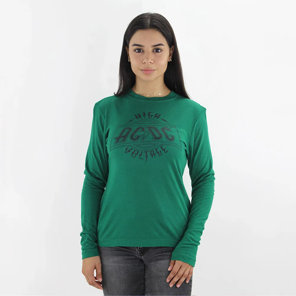 Women's Graphic Long Sleeve Top,Green