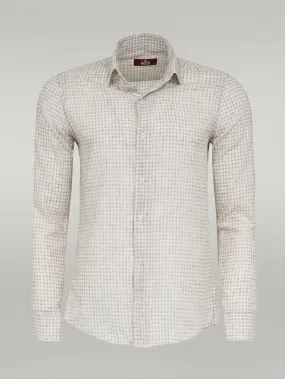 WSS Plaid Slim Fit Light Brown Men Shirt  - Singen